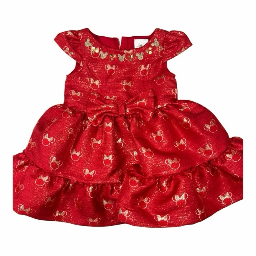 Disney Store Minnie Mouse Holiday Girl's Dress Gems Sparkle Fancy  Size 2 NEW